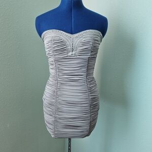 Forever 21 Strapless Gray S/P Mini Dress
